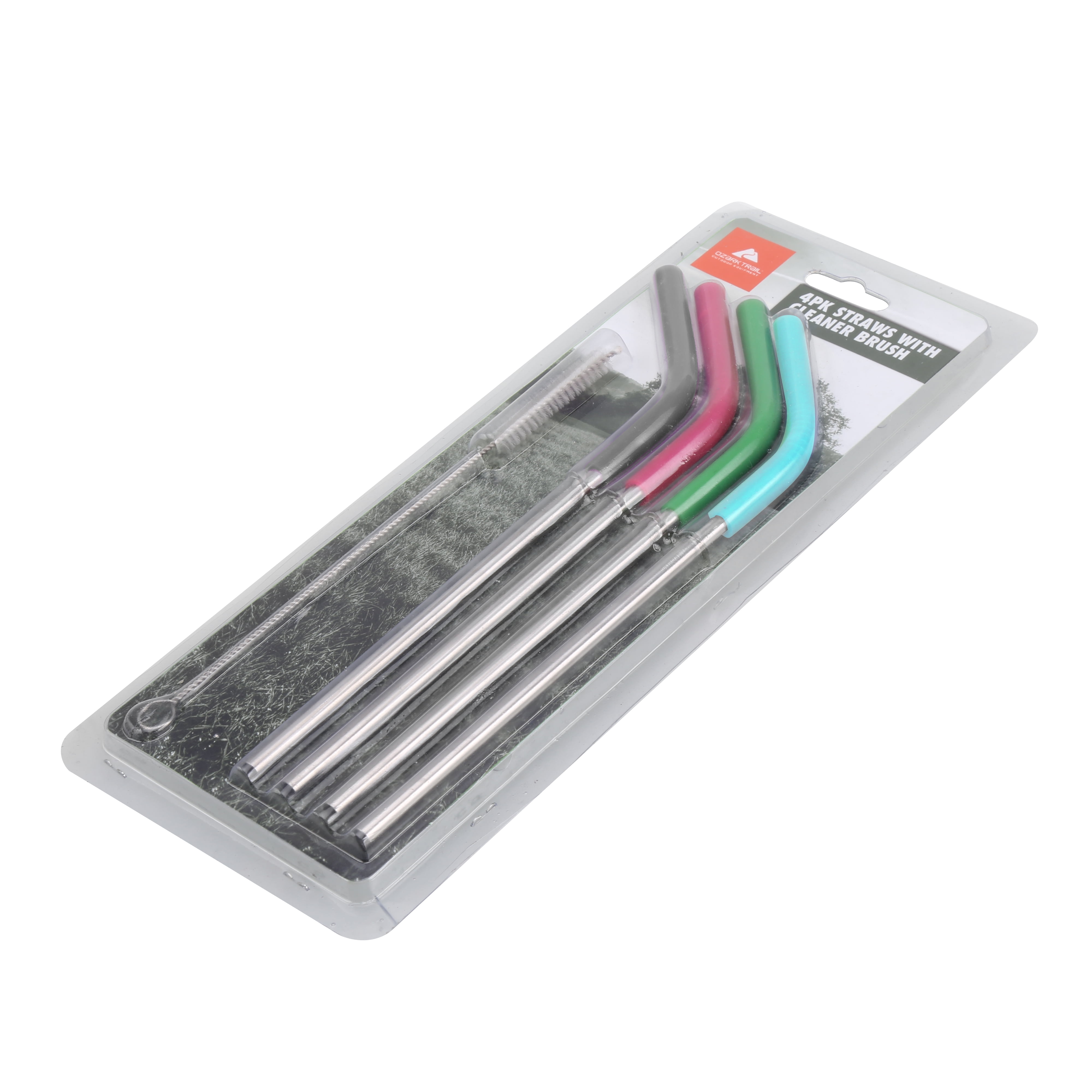 Ozark Trail 4Pk Stainless Steel Straws With Brush
