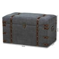 thumbnail image 4 of Bowery Hill Transitional Grey Fabric Upholstered Storage Trunk Ottoman, 4 of 11