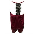 thumbnail image 6 of ICHUANYI Women Sleepwear Sleeveless Strap Nightwear Lace Trim Satin Cami Top Pajama Sets, 6 of 7