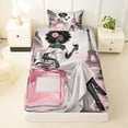thumbnail image 3 of Castle Fairy Elegant Black Woman Twin Sheets 3pcs,Romantic Paris Eiffel Tower Bedding,Pink,1 Fitted Sheet, 1 Flat Sheet and 1 Pillowcase, 3 of 6