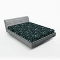 thumbnail image 2 of Ambesonne Vintage Fitted Sheet, Watercolor Minimal Flower, Queen Size, Reseda Green Sky Blue, 2 of 5