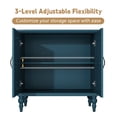 thumbnail image 6 of HLR 31.5"W Mid Century Vintage Sideboards Buffets Cabinet with 2 Doors Storage for Kitchen Dining, Blue, 6 of 13