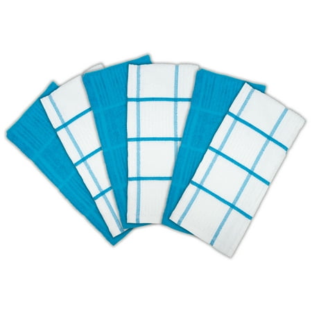 

Premier Kitchen Towels - 15 x 25 - 6 Pack - Windowpane Pattern - Blue - 100% Cotton