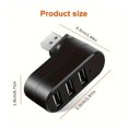 thumbnail image 5 of 180° Rotatable 3-Port USB Hub, High Speed Data Transfer USB Splitter Expander Adapter for Laptop PC ,Powerful Charging, 5 of 5