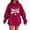 Red, variant on Tanghaowl Women Sweatshirt Long Sleeve Letter Printed Hoodie Loose Oversize Sweatshirts Pullover Top Blouse Khaki S