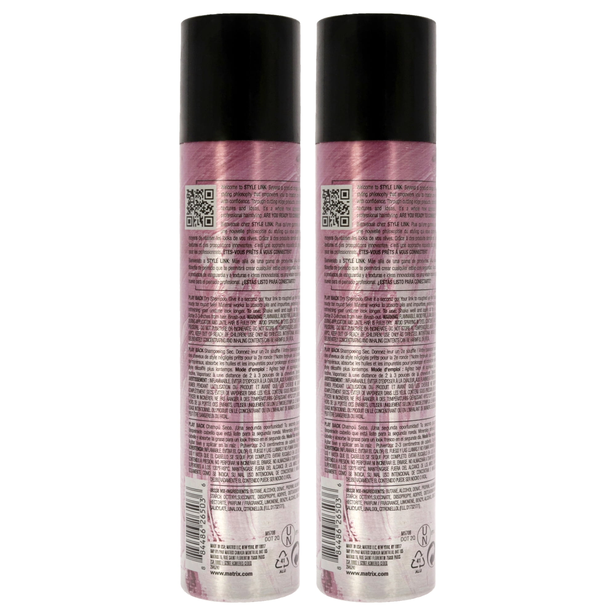 Matrix Style Link Mineral Play Back Dry Shampoo - Pack of 2 , 3.4 oz Dry Shampoo