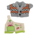thumbnail image 1 of Vêtements de poupée en peluche motif cochon doux et confortable 20 cm tenue de poupée en peluche manteau pantalon gris et orange, 1 of 4
