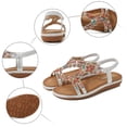 thumbnail image 5 of adviicd Wedge Sandals for Women Sparkly Sandals for Women Sandals For Women Comfort With Elastic Ankle Strap Casual Womens Slip on Sandals Size 10, 5 of 5