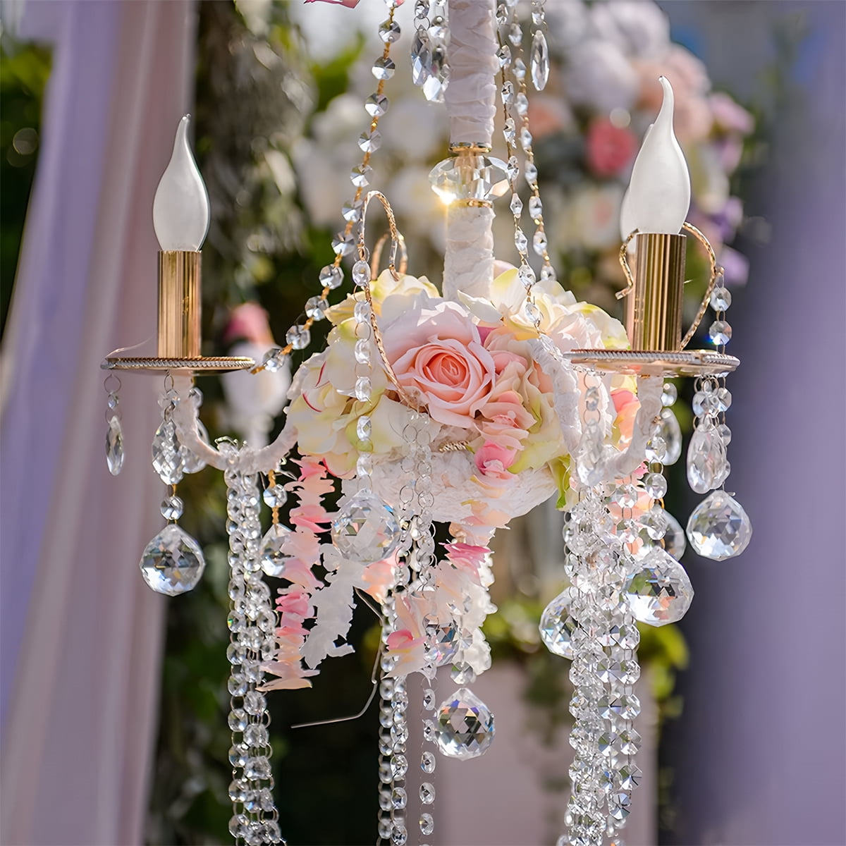 Glass Door Bead Curtains Crystal Chandeliers String Garland 14mm 33ft/10pack - Doorways Room Window Door Wall Bohemian Decor