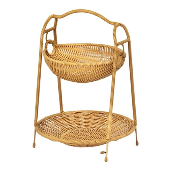 Cesta de frutas tejida, cesta de desayuno, bandeja para hornear pan, soporte para frutero, bandeja para servir, organizador para cocina, habitación y