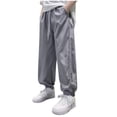 thumbnail image 1 of Odeerbi 5-15 Años Para Niños Pantalones de Chándal de Seda de Hielo Entrenamiento de Verano Deportes Pantalones Joggadores Joggadores Sueltos, 1 of 6