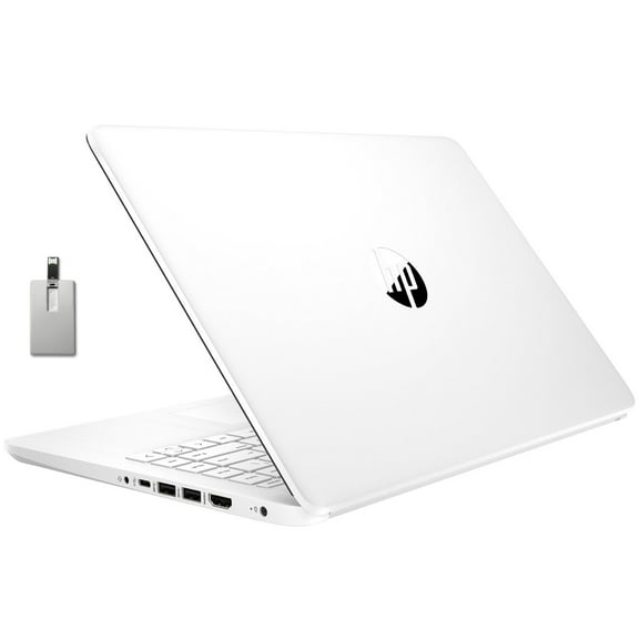 HP Stream 14" HD Laptop, Intel Celeron N4120 Processor, 4GB RAM, 64GB eMMC, HD Audio, HD Webcam, Intel UHD Graphics 600, 1 Year Office, HDMI, Win 11 S, White, 128GB Hotface USB Card