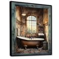 thumbnail image 2 of Designart "Vintage Tile Bathroom III" Bathroom Floater Framed Canvas Wall Art, 2 of 7