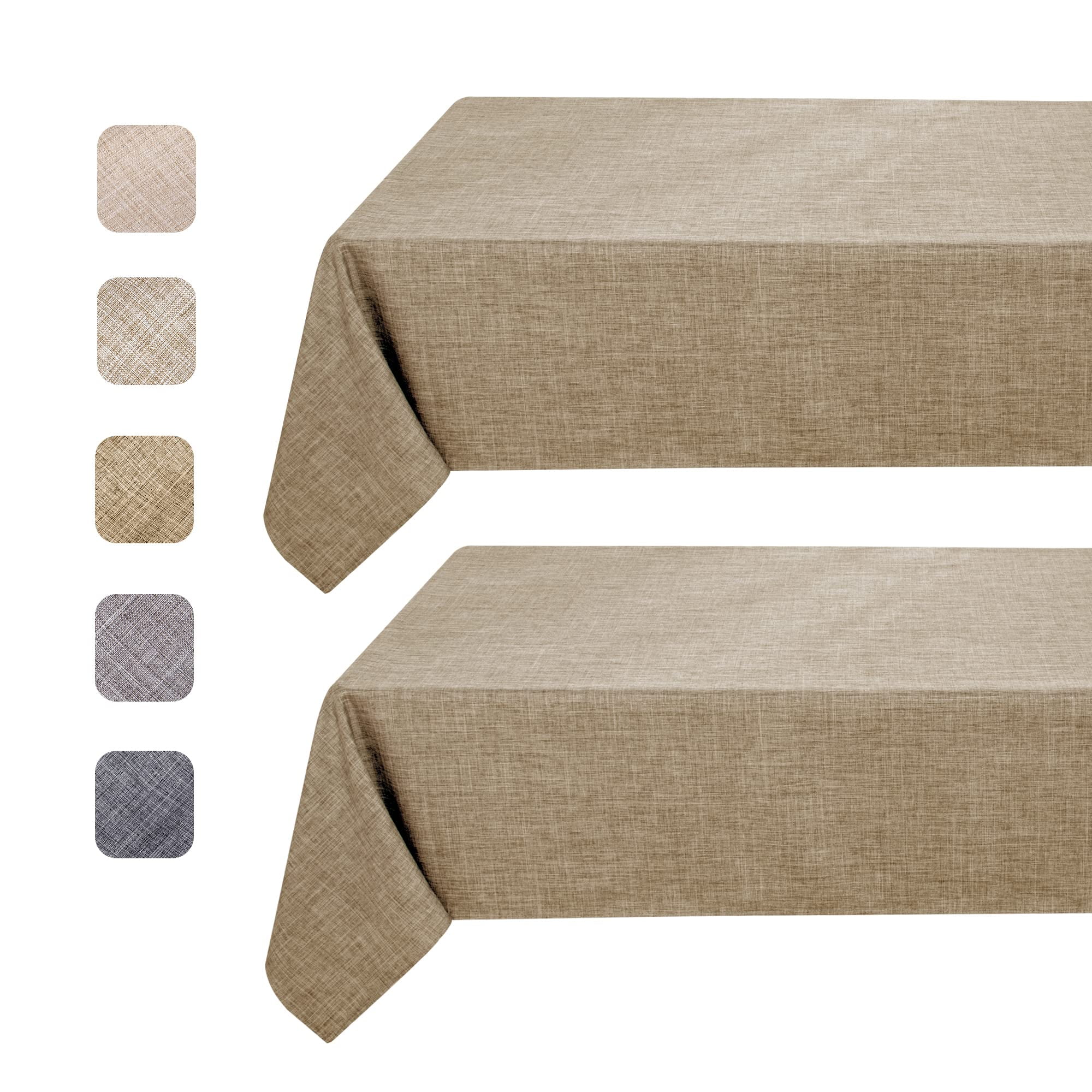 SANCUA Pack of 2 Faux Linen Tablecloths Rectangle 54 x 78 Inch, Rustic