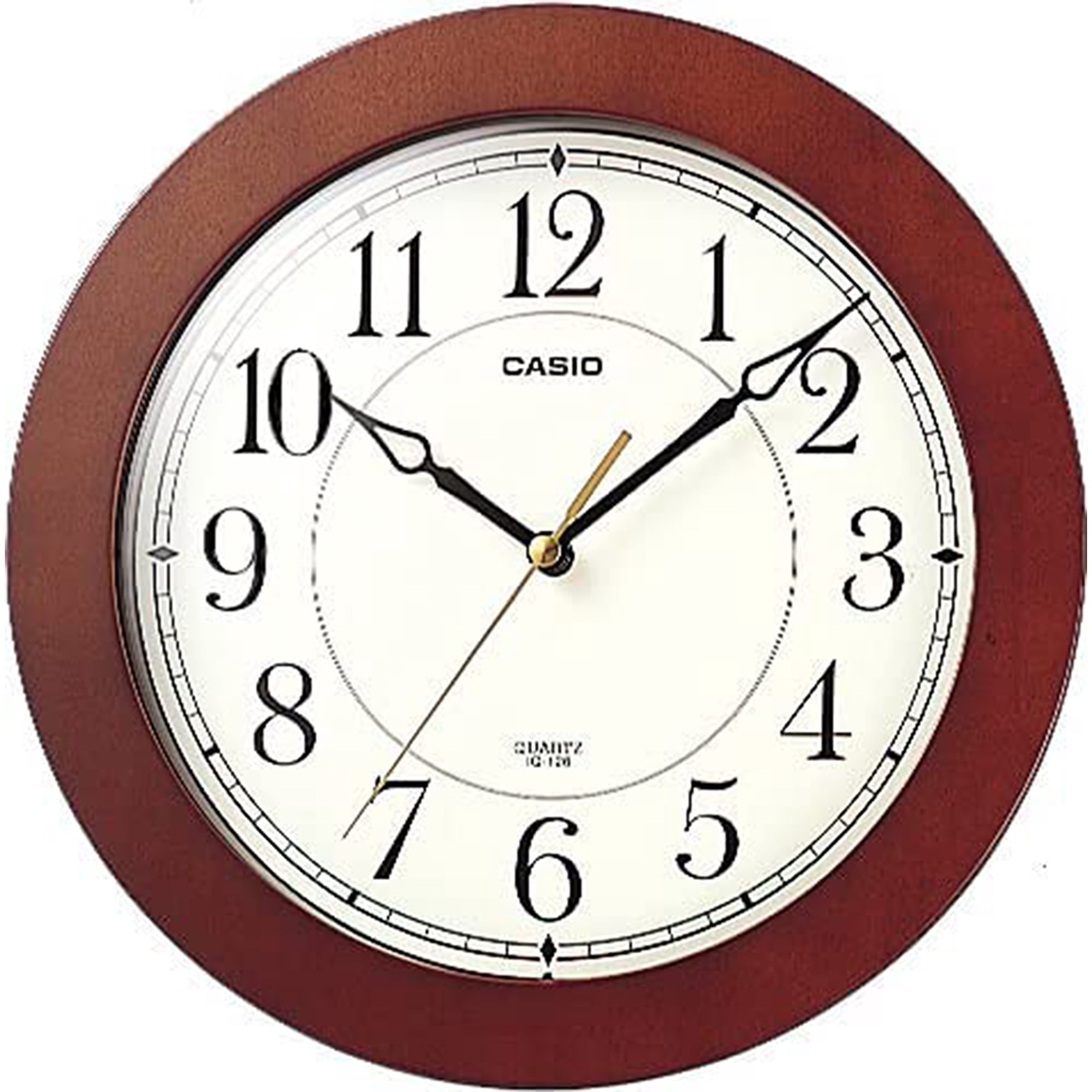 Casio Round Wood Frame White Face Easy to Read Wall No Ticking Clock IQ 126 5 D Casio Round Wood Frame White Face Easy to Read Wall No Ticking Clock IQ 126 5 D - c 1 f 697 de d 79