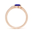thumbnail image 2 of ANGARA Natural Tanzanite and Diamond Bypass Ring with Leaf Motif in 14K Rose Gold for Women (Size-7x5mm) | December Birthstone, Birthday, Anniversary, Jewelry Gift for Women | Natural Tanzanite Ring, 2 of 9