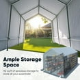 thumbnail image 3 of Quictent 8x14FT Carport Shelter with Roll-Up Mesh Windows & Reinforced Frame, Portable Garage Canopy for Motorcycle Storage, Outdoor Equipment, Patio Furniture Cover - Dark Gray, 3 of 7