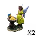 thumbnail image 1 of 2x Estatua De Hadas Y Pájaros, Casa De Muñecas, Figuras De Jardín, Decoración De Ángel, 1 of 8