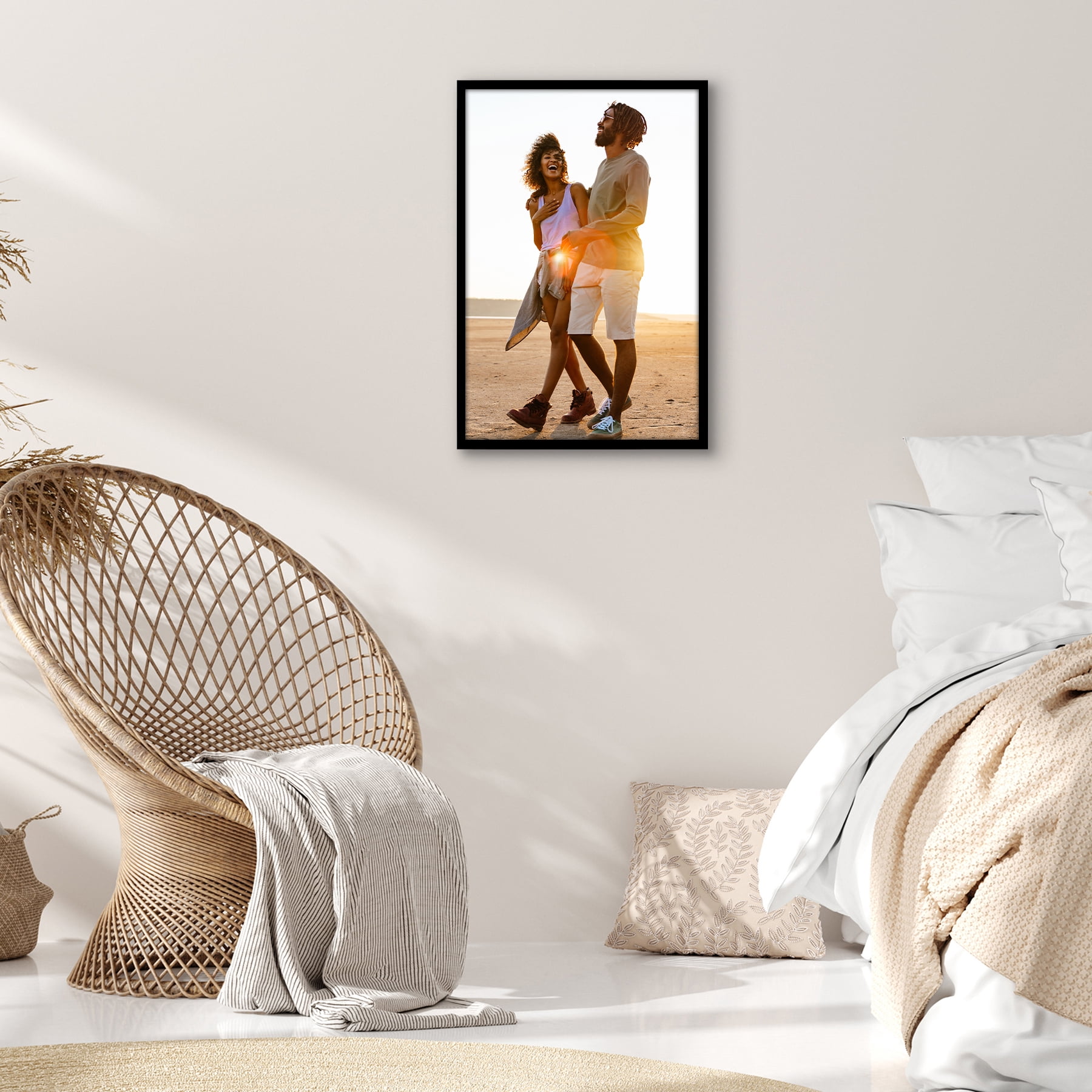 Americanflat 16x24 Poster Frame with Polished Plexiglass Streamline Collection Thin Border Wall - Black