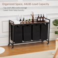 thumbnail image 3 of Laundry hamper con estante - 4 pull-out y removable oxford fabric laundry bags (4 x 11.5 gal) para laundry room, bathroom, dormitorio o dorm, 3 of 10