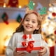 thumbnail image 5 of Cinta de cuerno de reno de Navidad | Pelusa festiva roja dorada verde | Ajuste elástico suave y cómodo | Accesorio ligero para fiestas navideñas | 9,84x8,27 en condecoraciones, 5 of 6