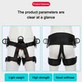 thumbnail image 3 of Professional Half Body Safety Belt - Heavy-Duty Polyester Climbing Harness with Adjustable Straps, Red Accents & Metal Buckles for Tree Climbing, Rappelling, Outdoor Adventure Activities, 3 of 9