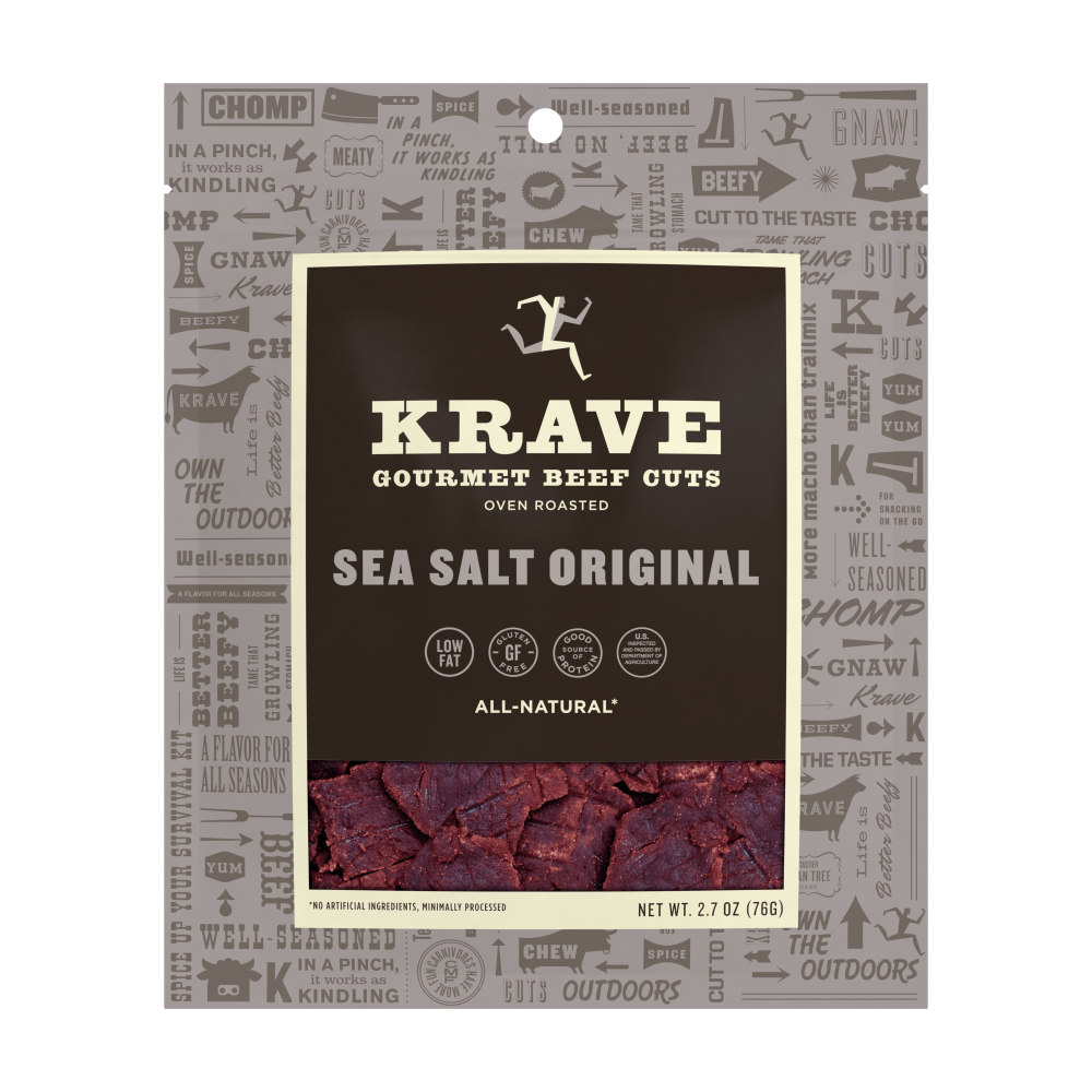 Krave, Beef Jerky Sea Salt Original, 2.7 Oz