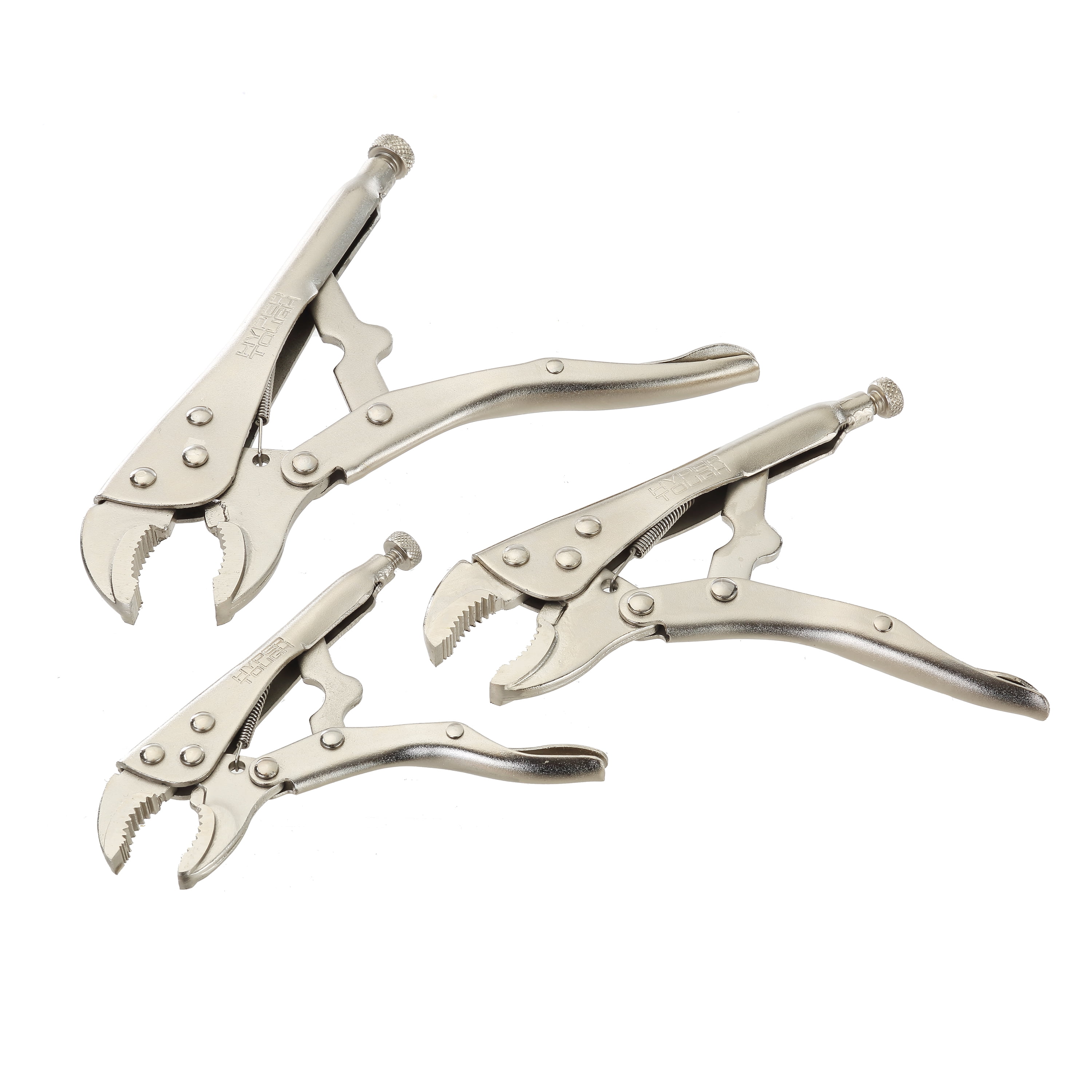 Hyper Tough 3 Piece Locking Plier Set with Quick Release Latch