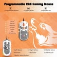 thumbnail image 4 of LexonElec M8 LED Gaming Mouse,Ultra-Lightweight,Chroma RGB Backlit,7 Programmable Buttons 6400 DPI,Computer Mice for Laptop,PC Gamers-Gray White, 4 of 9