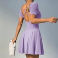 thumbnail image 2 of DHFJKG Tennis Dresses For Women With Built in Shorts Side Pockets Athletic Dress Summer Short Sleeve Square Neck Fitness Golf Workout Dress Versatile Dresses, 2 of 7