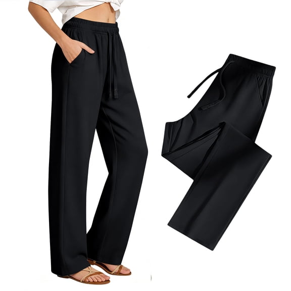 Track Pants For Men And Women Straight Leg Quick Dry Travel Sport Picnic Outfits Summer Modern Look Chic Minimal All Day Ease Neat Pull On Style For Busy Days Black XL