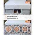 thumbnail image 7 of Boho Orange Blue Wrap Around Bed Skirts for Queen Bed 16" Drop,Bed Skirt with Adjustable Elastic Belt Dust Ruffle Bed Valance for Bedroom Hotel Ethnic Vintage Geometric Art Boho Bed Frame Cover, 7 of 7