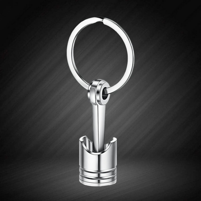 Metal Alloy Engine Car Parts Piston Keychain Keyring Keyfob Key
