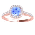 thumbnail image 2 of Aonejewelry 1.20 Ct. Ttw Cushion Shape Aquamarine Bridal Set In 10k Rose Gold, 2 of 4