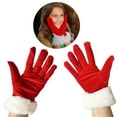 thumbnail image 5 of Aellinatey Women Cosplay Santa Gloves Warm Mittens LED White Cuffs Full Finger Gloves, 5 of 12