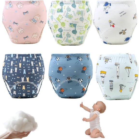 TELOLY Training Pants for Boys and Girls, Potty Training Underwear, Toddlers Waterproof Underwear, Potty Training Underwear