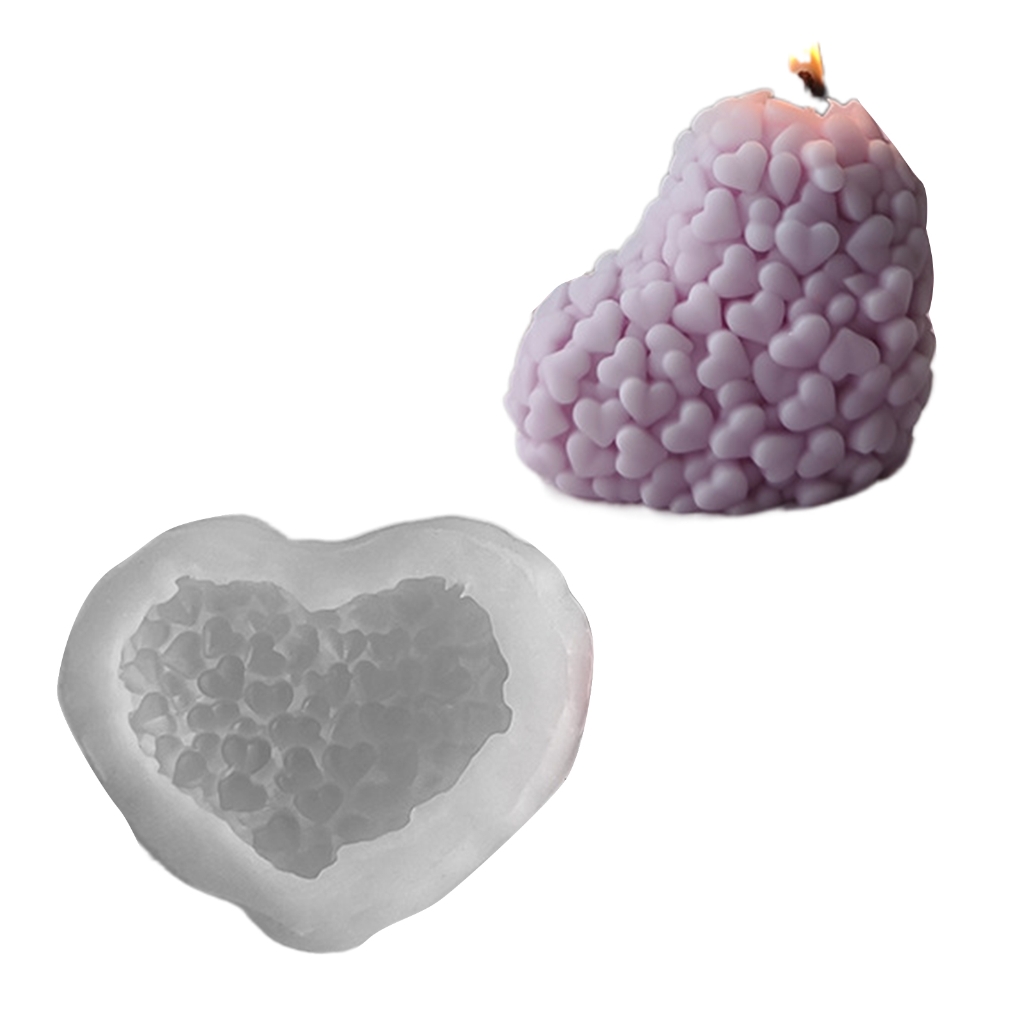 FENOHREFE 3D Love Heart Silicone Candle Mold Handmade Creative Plaster Resin Soap Making Supplies Home Gifts