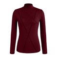 thumbnail image 4 of qucoqpe Womens Mock Turtleneck Pullover Velvet Tops Fall Winter Fashion Outfits Lightweight Stretch Long Sleeve Base Layer Shirts Basic Tunic Blouse, 4 of 6