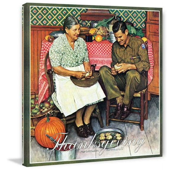 Marmont Hill "Home for Thanksgiving" by Norman Rockwell Painting Print on Canvas
