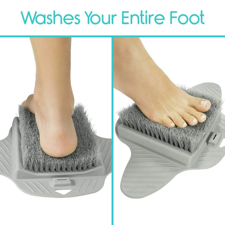 Shower Foot Scrubber with Pumice Stone, Foot Clean, Smooth, Exfoliate &  Massager Without Bending in The Shower or Bathtub, Foot Dead Skin & Callus