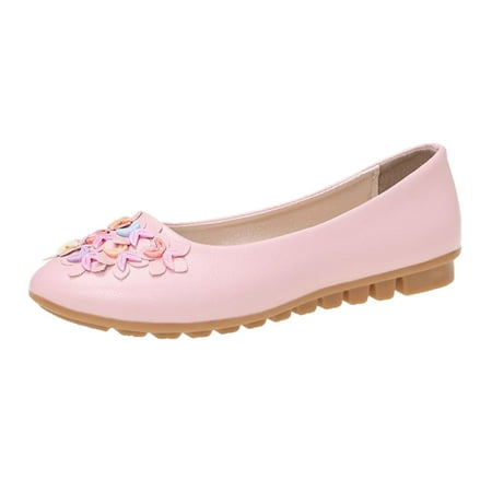 

GEZHEN Women s Small Floral Shallow Slip On Casual Shoes Loafers For Women Dress Comfortable Leather Driving Outdoor Walking Shoes Non Slip Low Top Platform Shoes