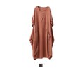 thumbnail image 1 of facefd Robe Ample Femme Manches Courtes Printemps Été Robe Col Rond Jupe Irrégulière Décontractée Couleur Unie Robes Longueur Genou Mode Orange TG, 1 of 5