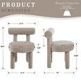 thumbnail image 7 of Guyou Velvet Dining Chairs - Set of 6, Modern Upholstered Armless Side Chairs with Open Back, 21.5" Wide for Dining Room & Vanity, Khaki, 7 of 7