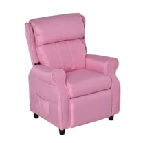 Qaba Kids Recliner Chair Children Sofa Angle Adjustable Single Lounger Armchair Gaming Chair with Footrest 2 Side Pockets for 3-5 Years, Light Pink