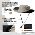 thumbnail image 4 of L/XL/XXL UV50+ Waterproof Wide Brim Bucket Sun Hat for Summer Fishing Hiking w/Detachable Strap & Vented Mesh, 4 of 5