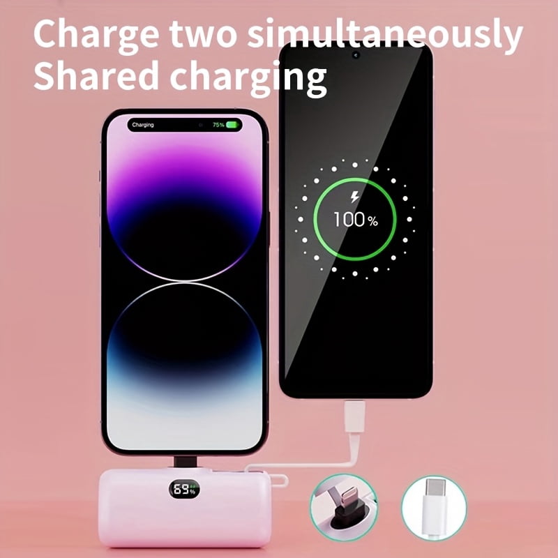 General 5000Mah Portable Charger, Ultra-Compact Battery Pack Travel Phone Charger, Compatible with Iphone 14/13/12/11/X/8/7 Pro Max/Ipad Pro Series, Emergency Power Pocket Power Bank