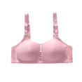 thumbnail image 7 of Lace Push-Up Bra Women Fashion Solid Color Comfortable Hollow Out Bra Underwear No Underwire V-Neck No Underwire Bra Feature Hook and Eye Closure Longline Bra Style Y-346 , Pink-a 42, 7 of 7