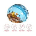 thumbnail image 3 of Yiaed Animals on Noah's Ark Floating Print Reusable Shower Cap & Bath Cap & Lined, Oversized Waterproof Shower Caps Designed for all Hair Lengths, 3 of 7