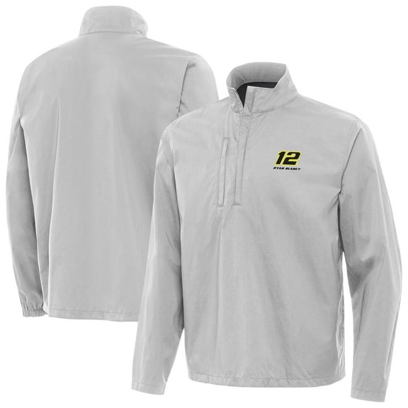 Men's-Antigua  Heather Gray Ryan Blaney Brisk Quarter-Zip Pullover Jacket