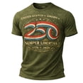 thumbnail image 3 of 250Th Anniversary Usa Patriotic Graphic T Shirt Comfortable Short Sleeve Crewneck Graphic Tees Men Army Green L, 3 of 6